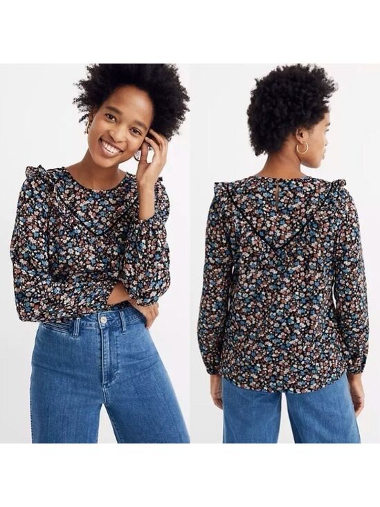 Madewell Tops - MADEWELL Ruffle Yoke Prairie Top Spring Floral